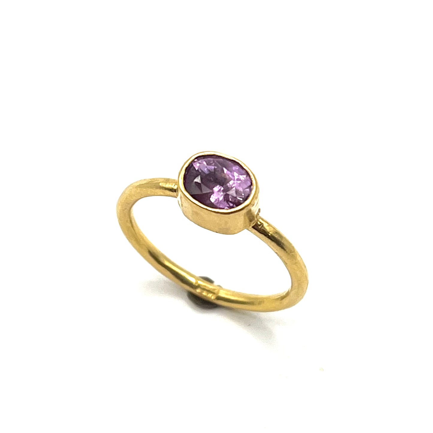 22KT Yellow Gold Purplish Pink Tourmaline Ring, Size 6.5, SS7062, Susan Sims