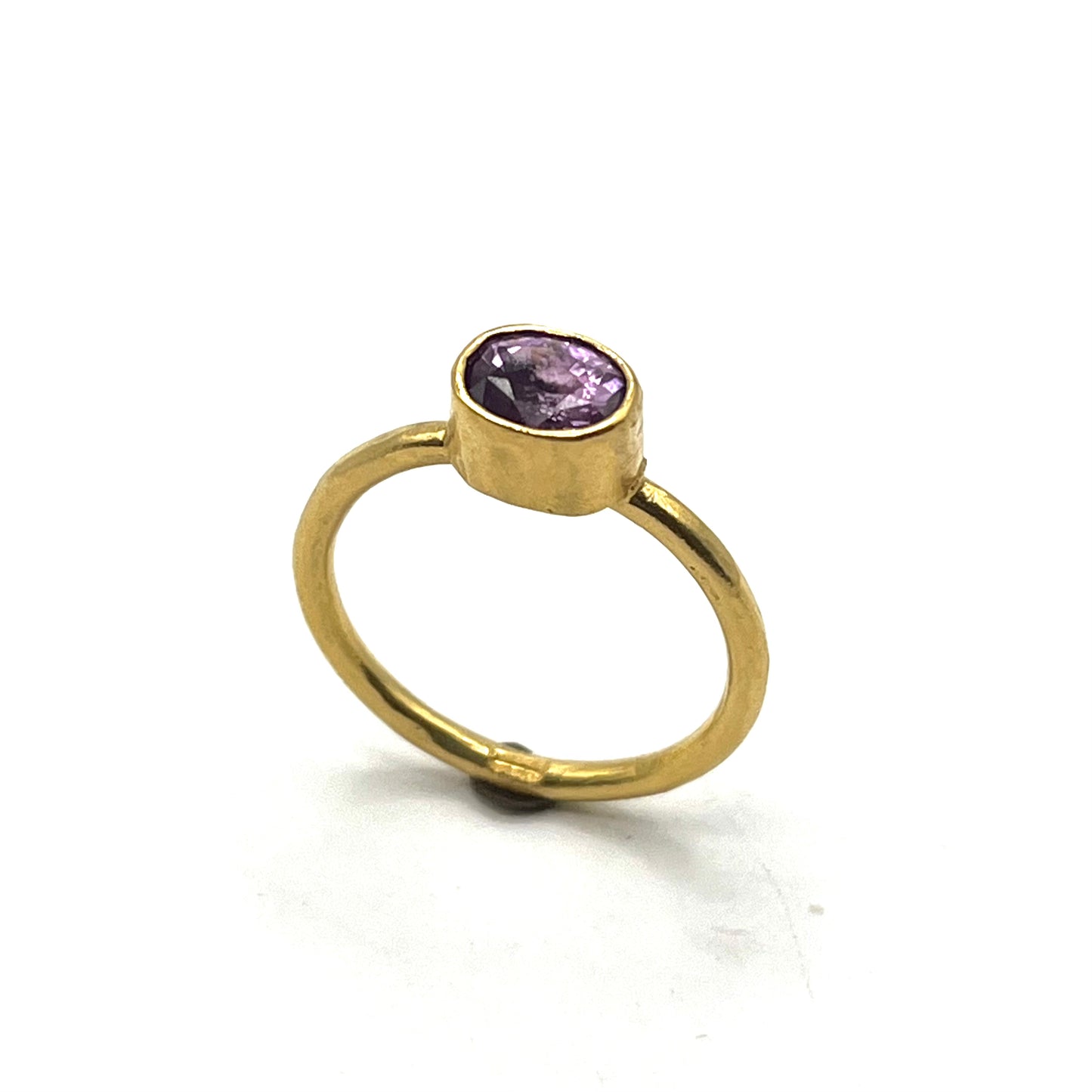 22KT Yellow Gold Purplish Pink Tourmaline Ring, Size 6.5, SS7062, Susan Sims