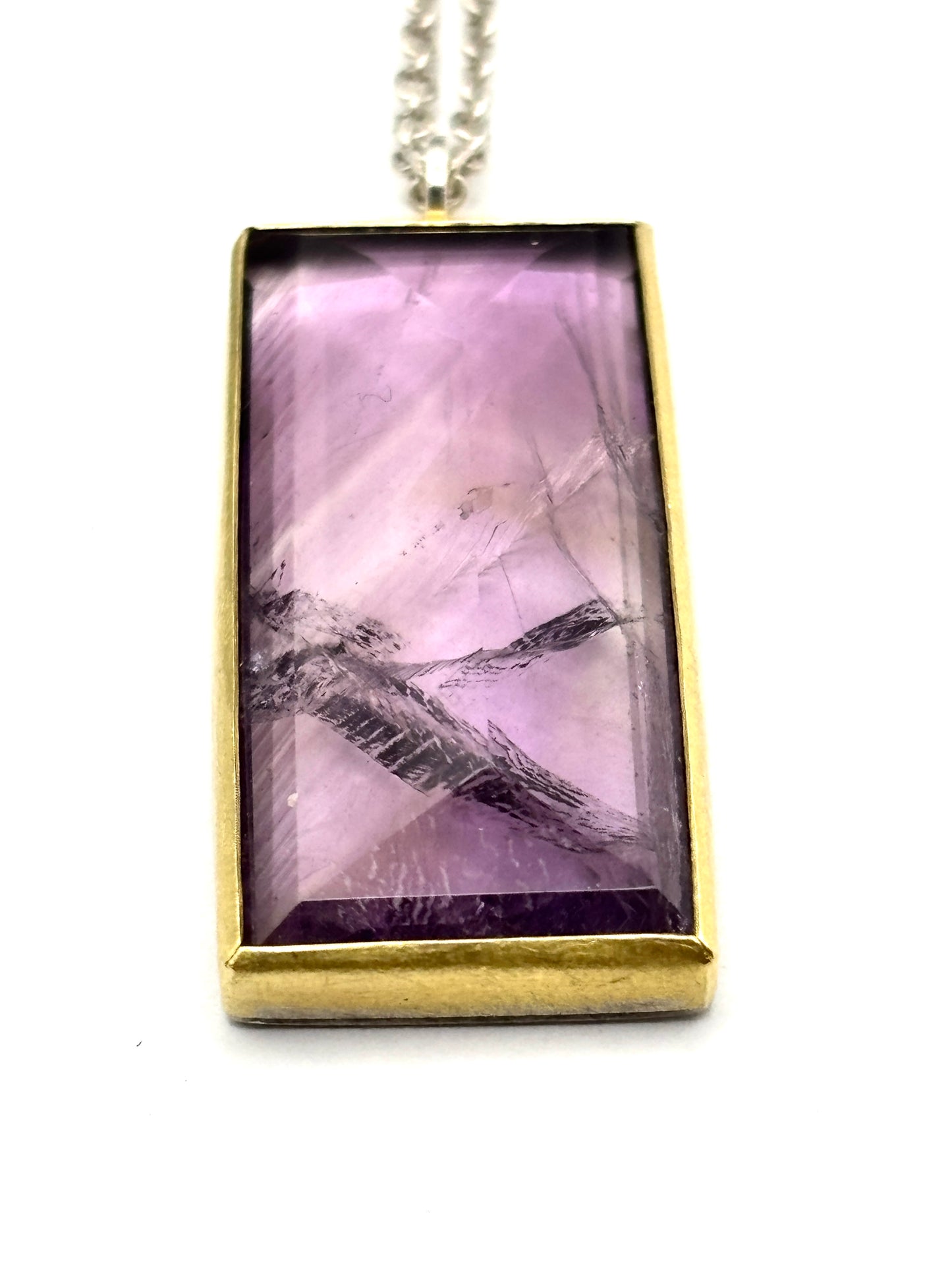 22KT &Sterling silver Amethyst Pendant SW26204