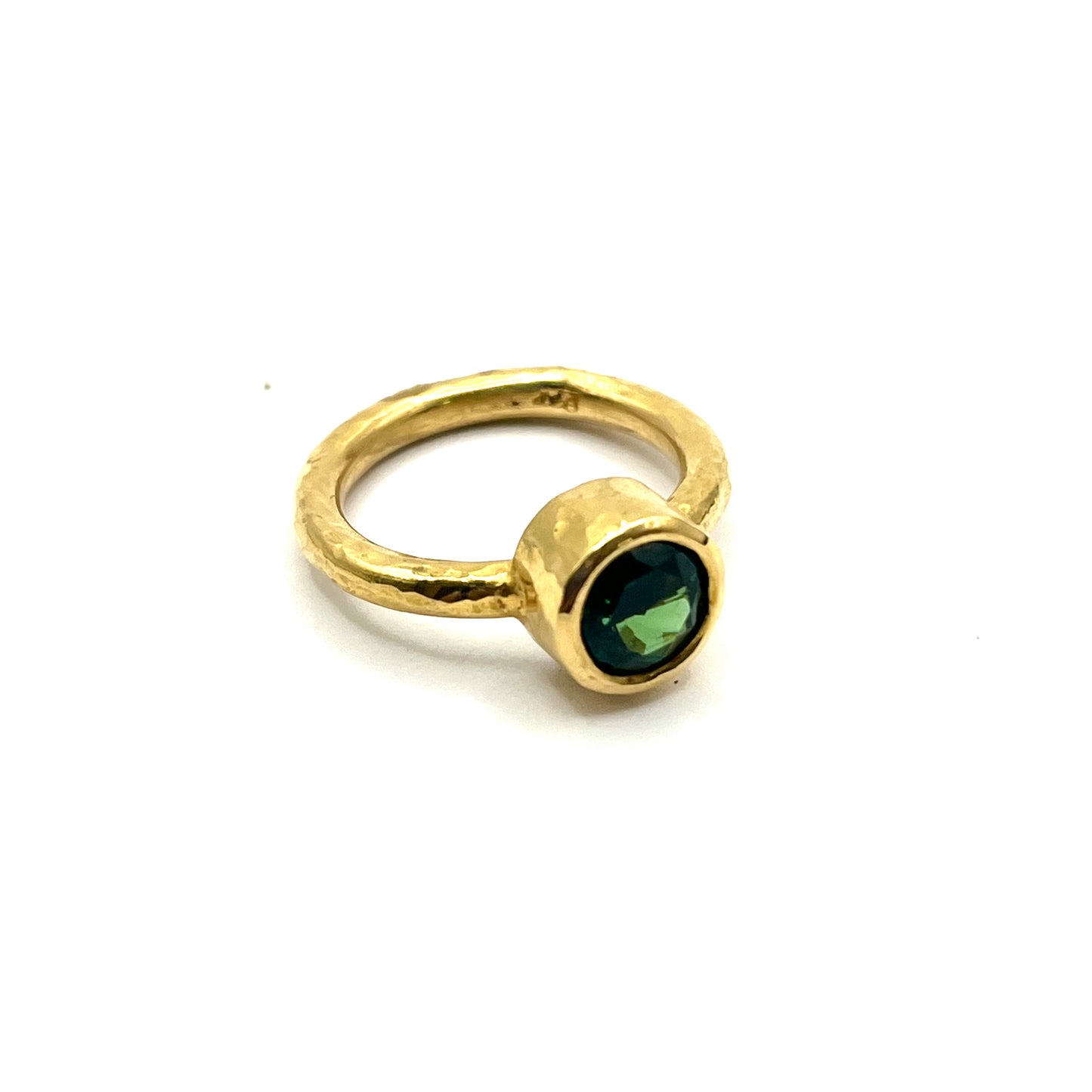 22kt Gold Green Tourmaline Ring, Size 5.5, CS05, Christopher Shaw