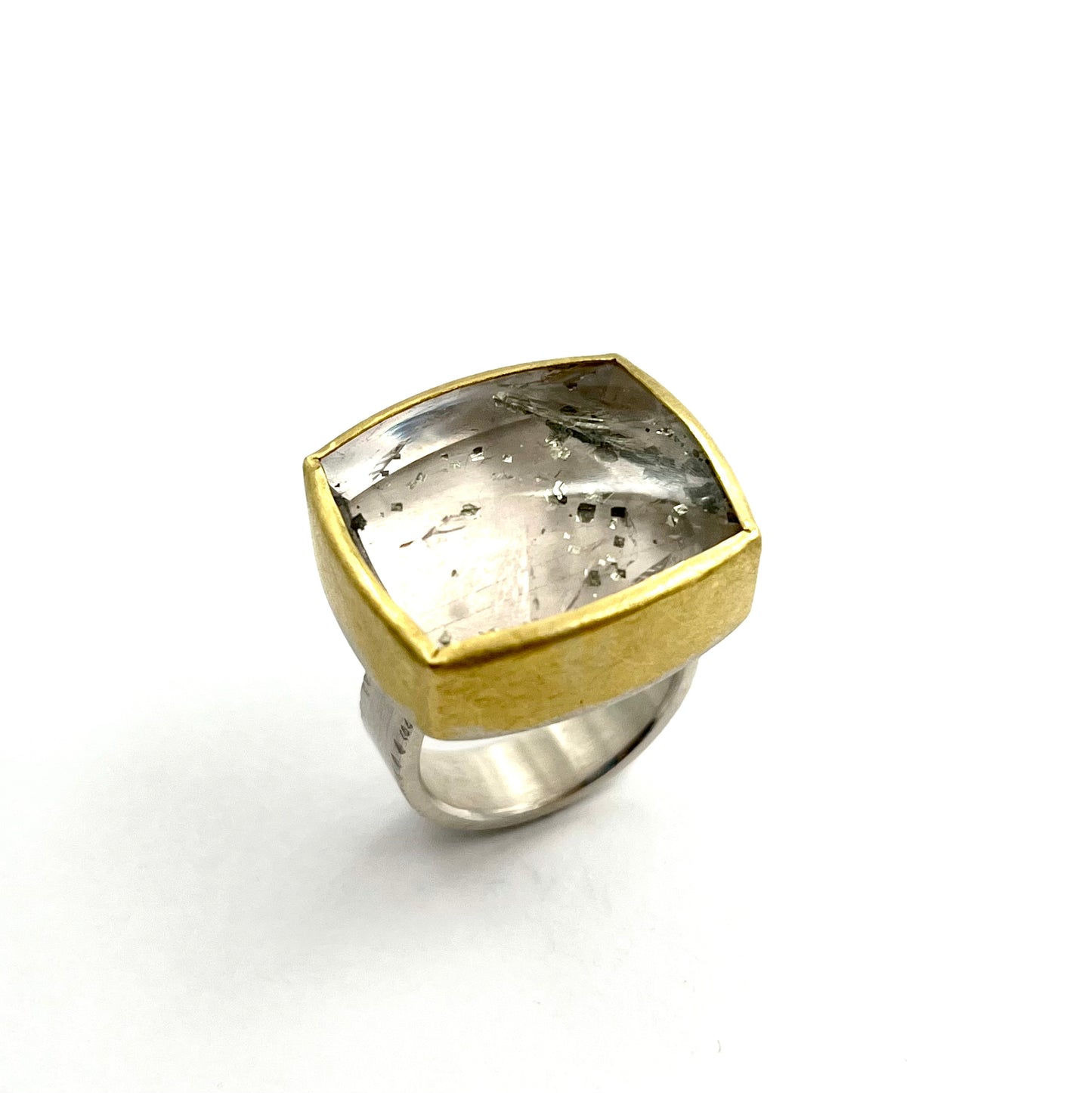 Quartz with Marcasite Cushion East-West Ring, SW26236, Sam Woehrmann