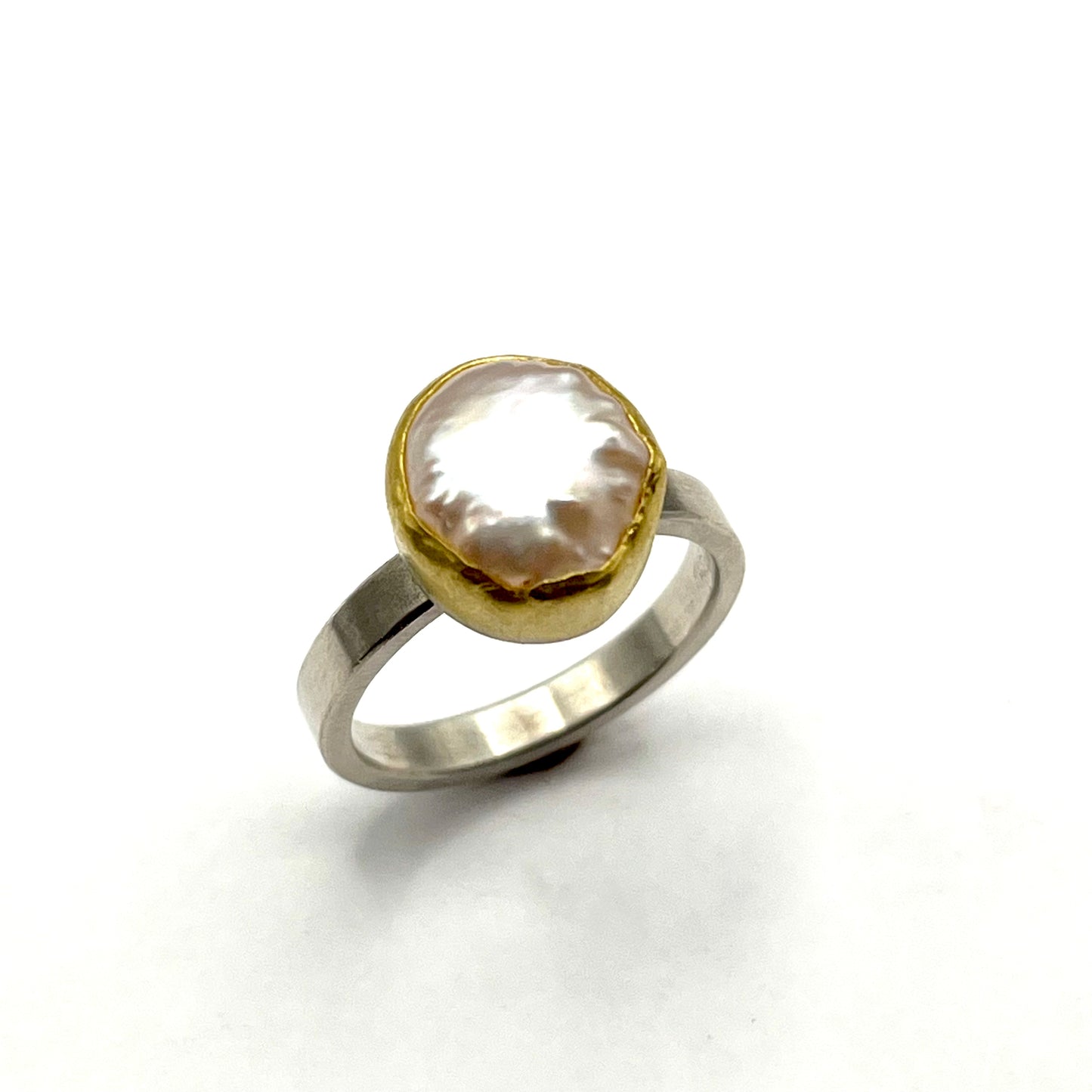 22kt & Sterling Silver Pearl Ring, SW26245, Sam Woehrmann