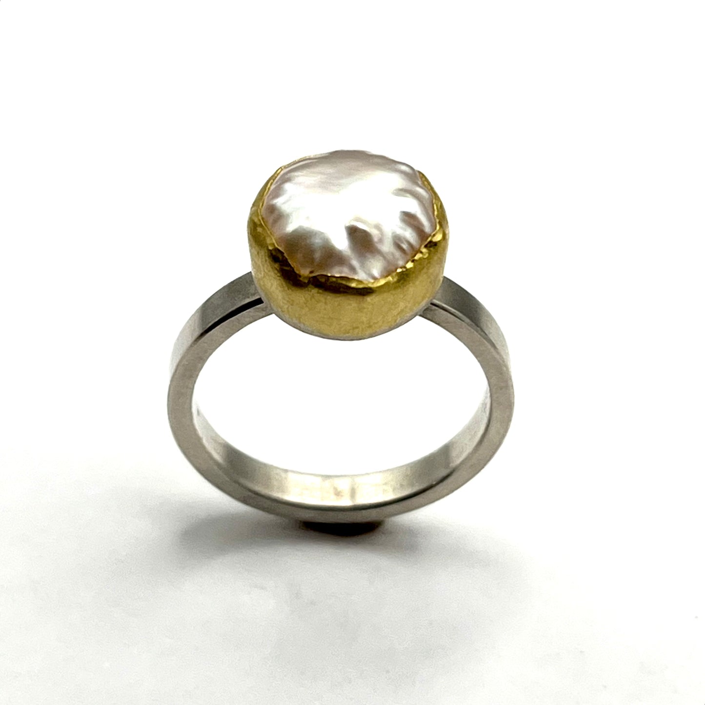 22kt & Sterling Silver Pearl Ring, SW26245, Sam Woehrmann