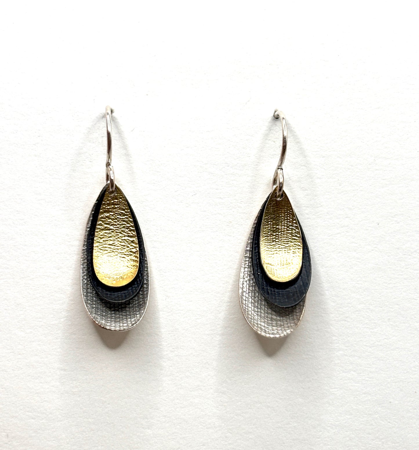 Oxidized Sterling Silver & 18 kt Gold Details Earrlings OM26-090, OWEN MCLNERNEY