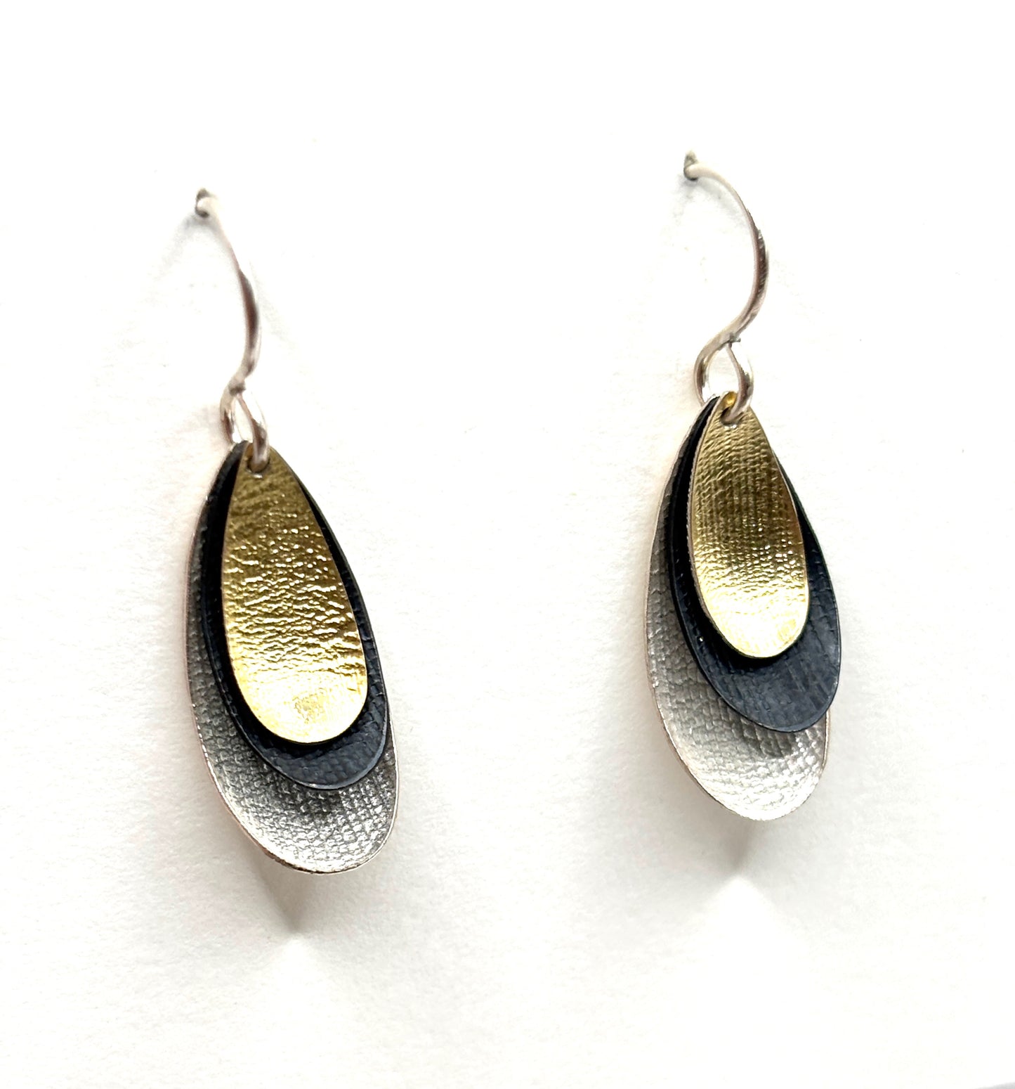 Oxidized Sterling Silver & 18 kt Gold Details Earrlings OM26-090, OWEN MCLNERNEY