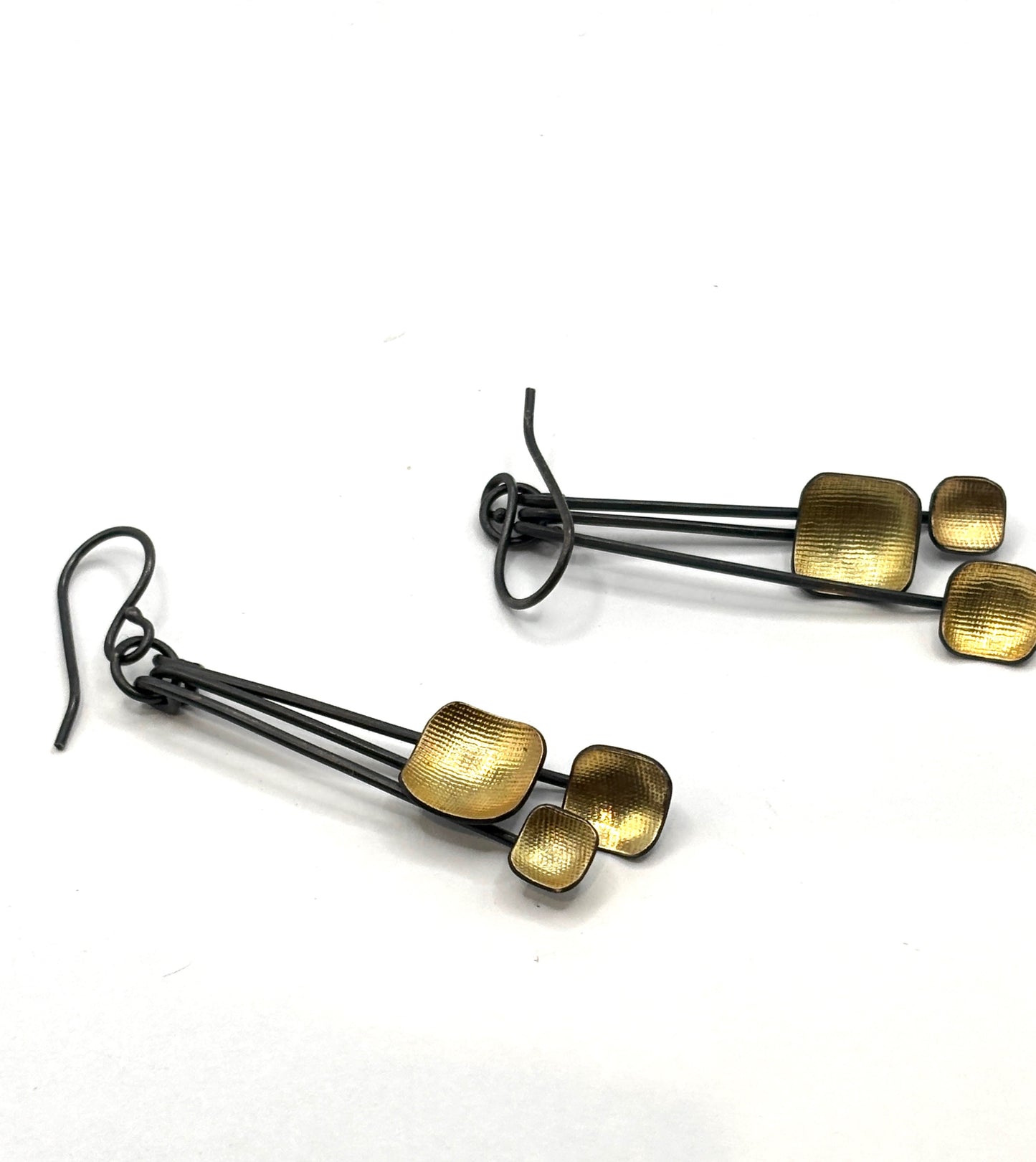 Oxridized Sterling Silver & 18 kt. Gold Accents Earrings OM26-094, OWEN MCLNERNEY