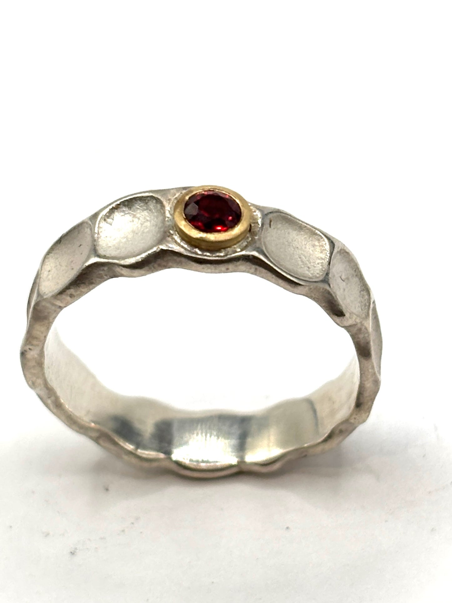Sterling Silver, 14 kt. Red Sapphire Ring OM26-084, OWEN MCLNERNEY