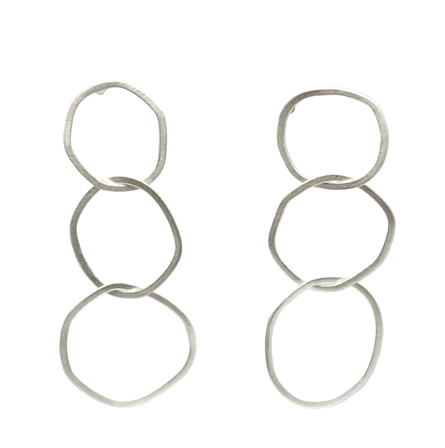 Silver earrings with Three circles