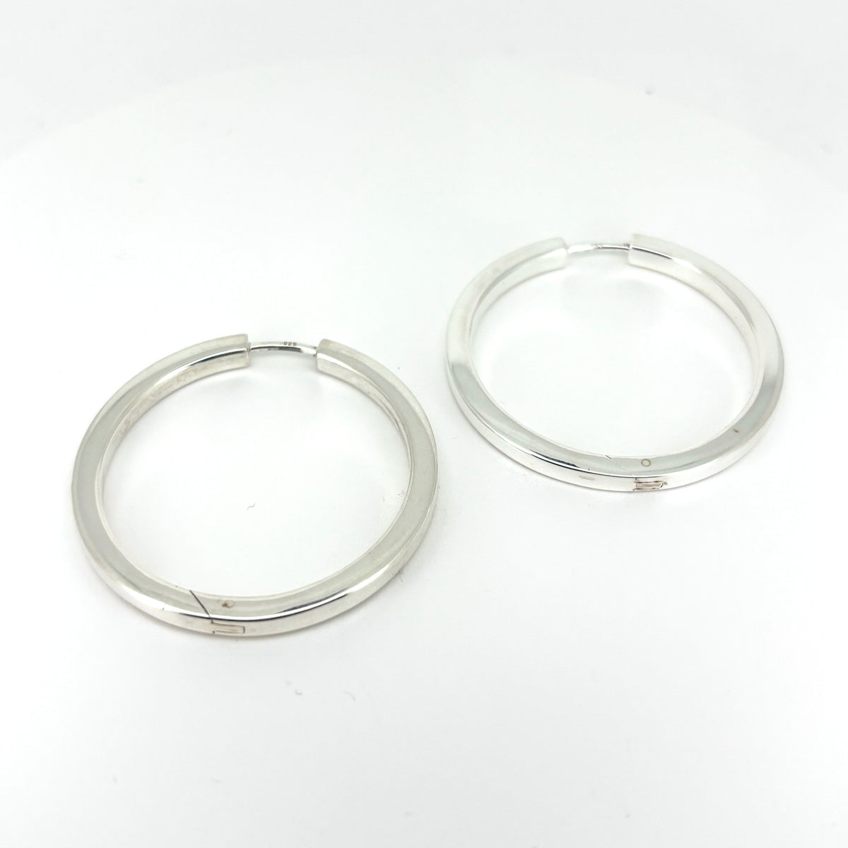 Polished Sterling Silver Square Circle Earrings, DLC331943, Doris Leidt