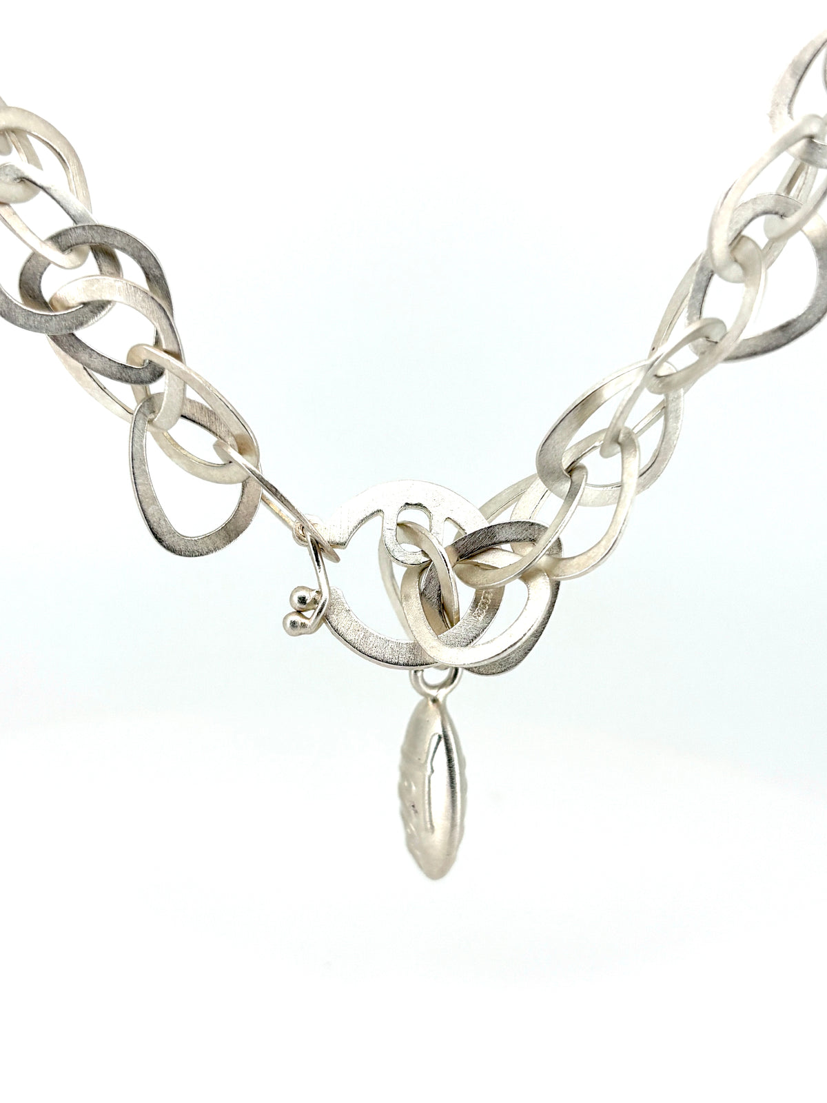 Brushed Sterling Silver Multi-Link Necklace – 16", DLP601, Doris Leidt