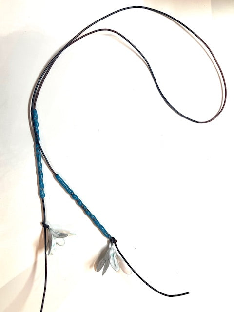 Necklace - Oxidized Sterling Silver, Copper, Enamel and Leather, KYK0308/20230505, Kyung Hee Kim