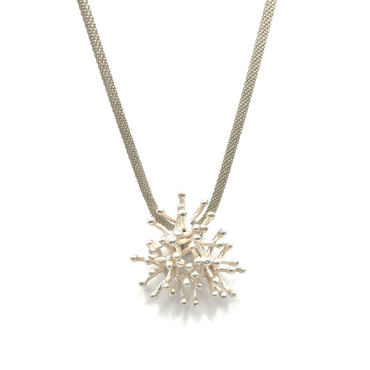 Trio Starburst Pendant in Sterling Silver