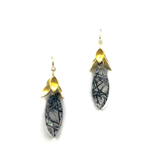 18KY Gold Quartz Earrings