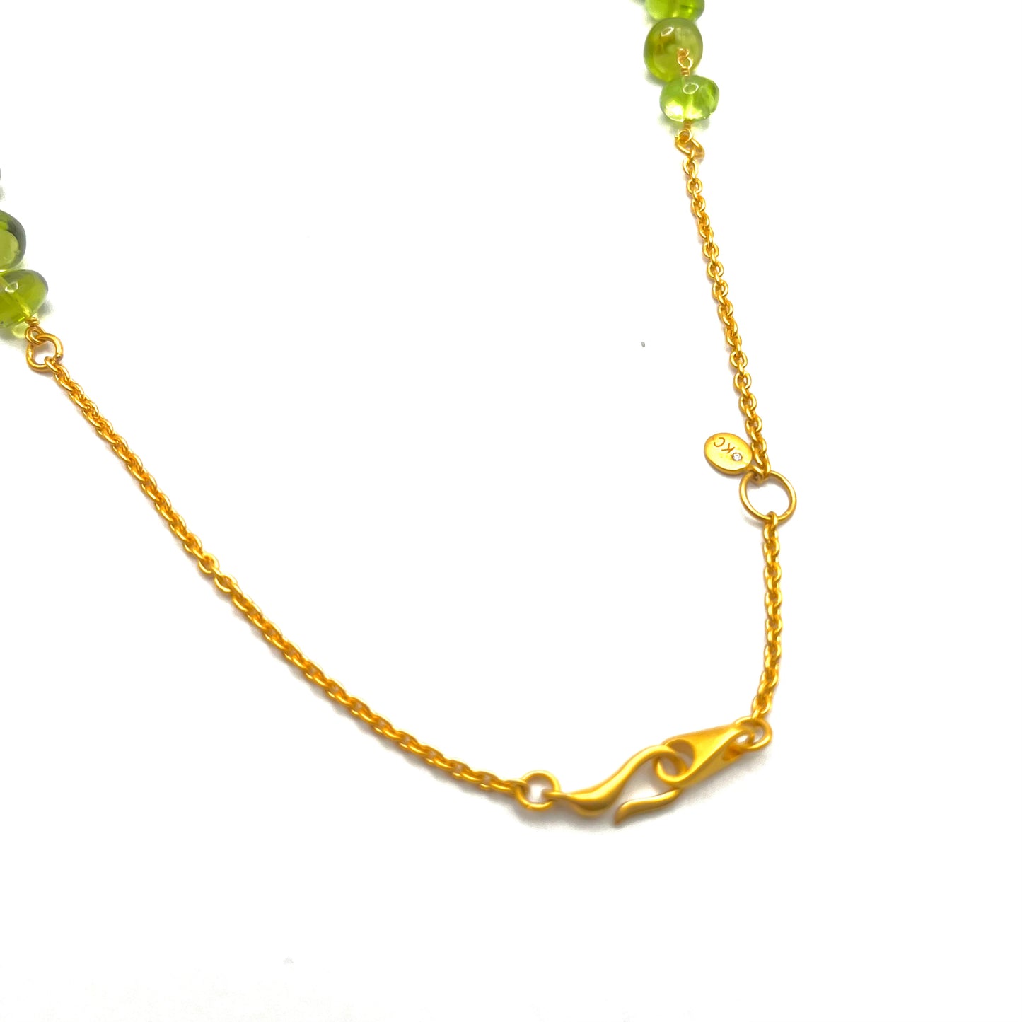 18KY Gold Peridot Rondelle Chain Necklace