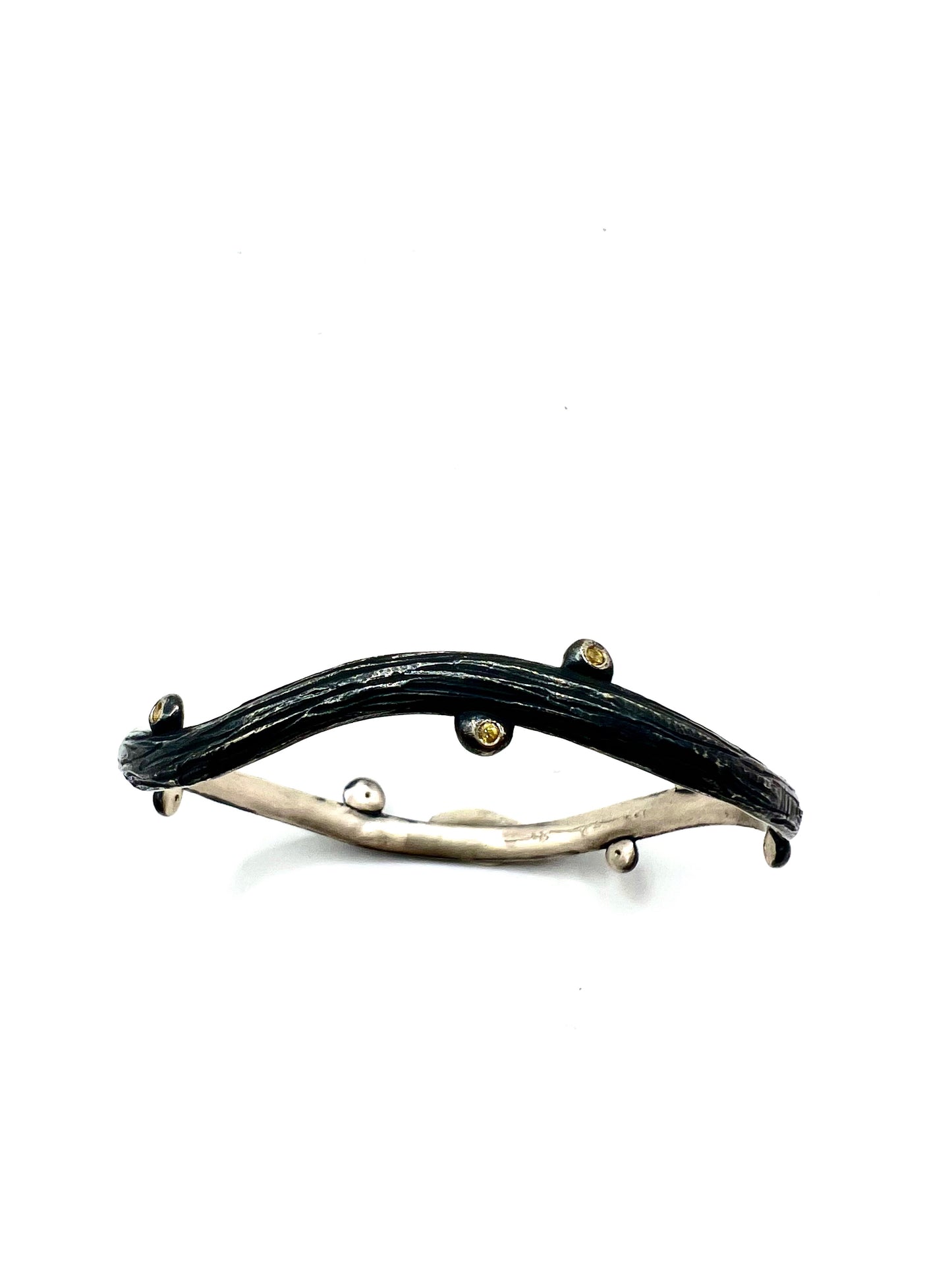 Oxidized Sterling Silver with Yellow Sapphire Bracelet