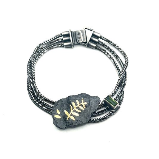 Sterling Silver Fern Fossil Bracelet, LM0067, Lisa Mueller