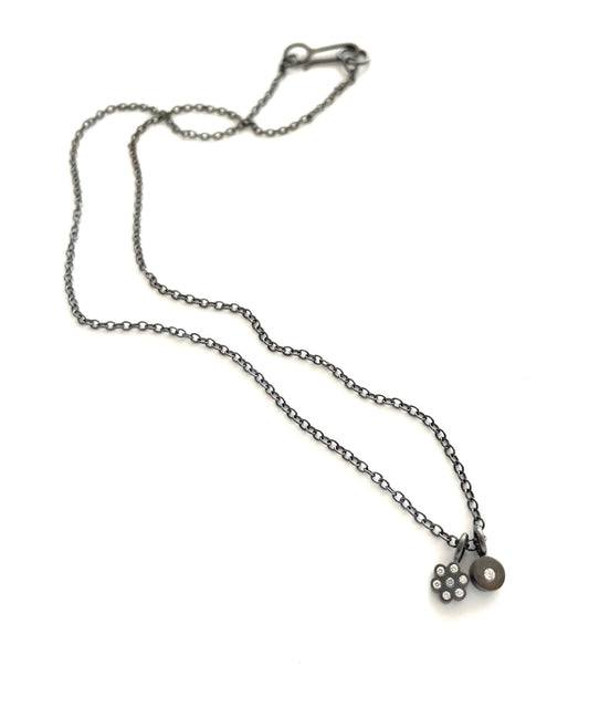 Sterling Silver Honeycomb and Dot Necklace, EB2507, Elisa Bongfeldt