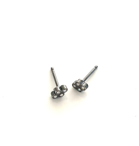Sterling Silver 4-Diamond Post Earrings, EB2513, Elisa Bongfeldt