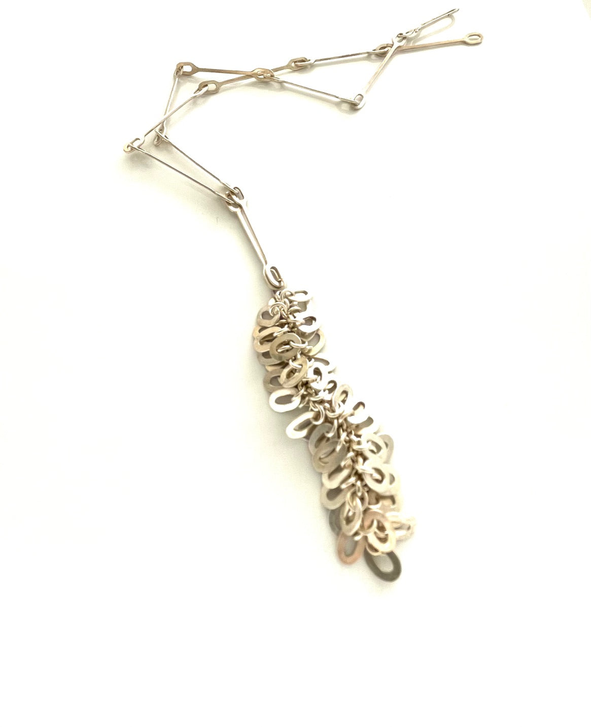 Sterling Silver Oval Link Necklace with Interlocking Chain, EB2502, Elisa Bongfeldt