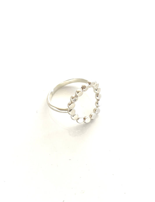 Sterling Silver Circle Rings with 1.5mm Diamond, EB 2521, Elisa Bongfeldt