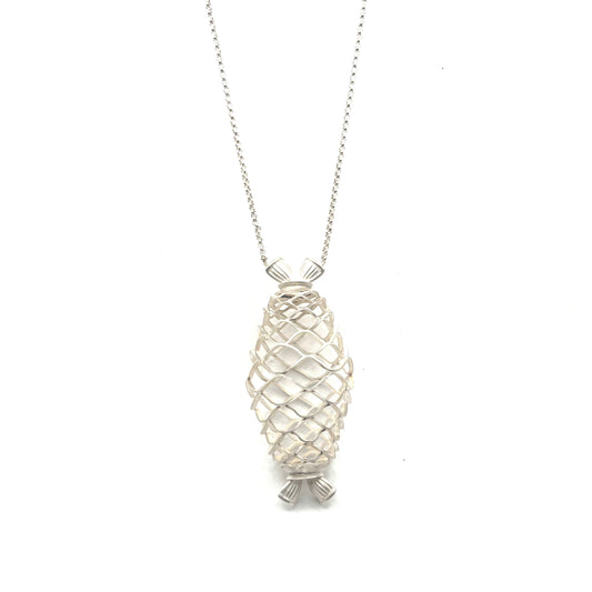Sterling Silver Cage Pendant Necklace