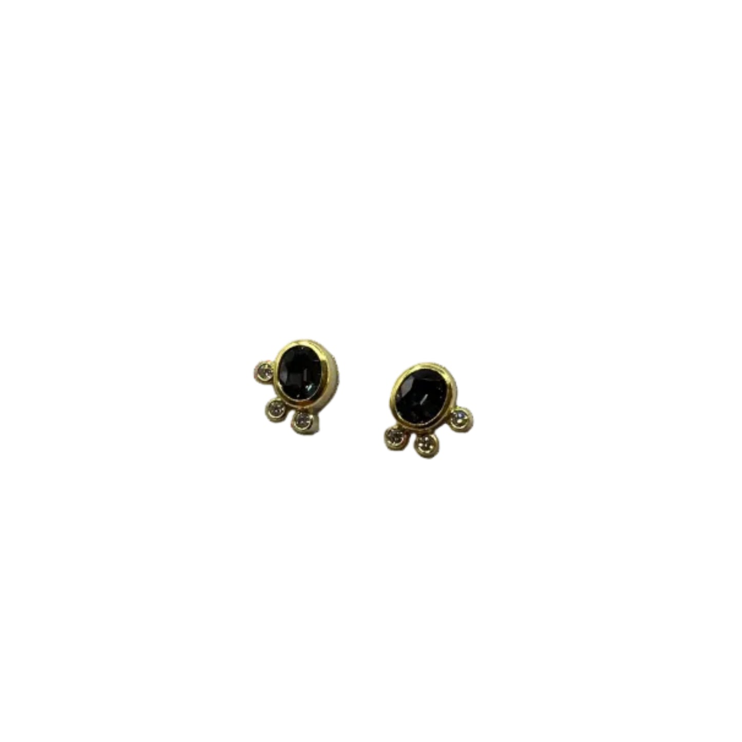 22k & 18k Gold Spinel & Diamond Oval Stud Earrings, SW26213, Sam Woehrmann