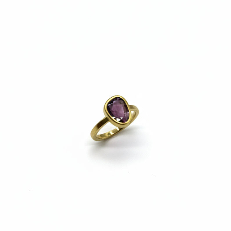 22k & 18k Gold Purple Sapphire Rose Cut Ring, SW26226, Sam Woehrmann