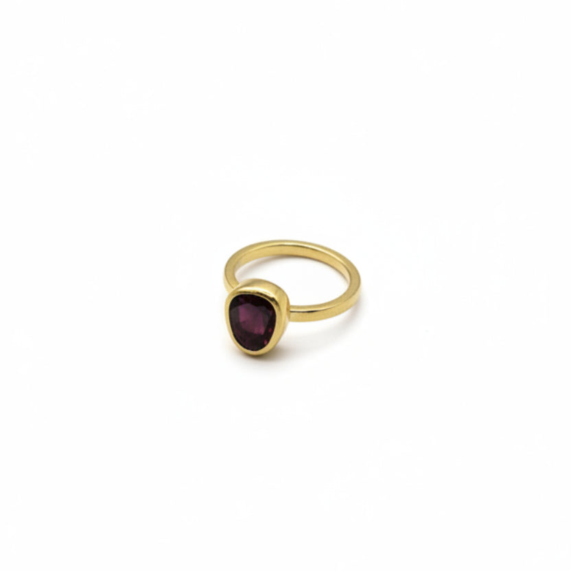 22k & 18k Gold Purple Sapphire Rose Cut Ring, SW26226, Sam Woehrmann