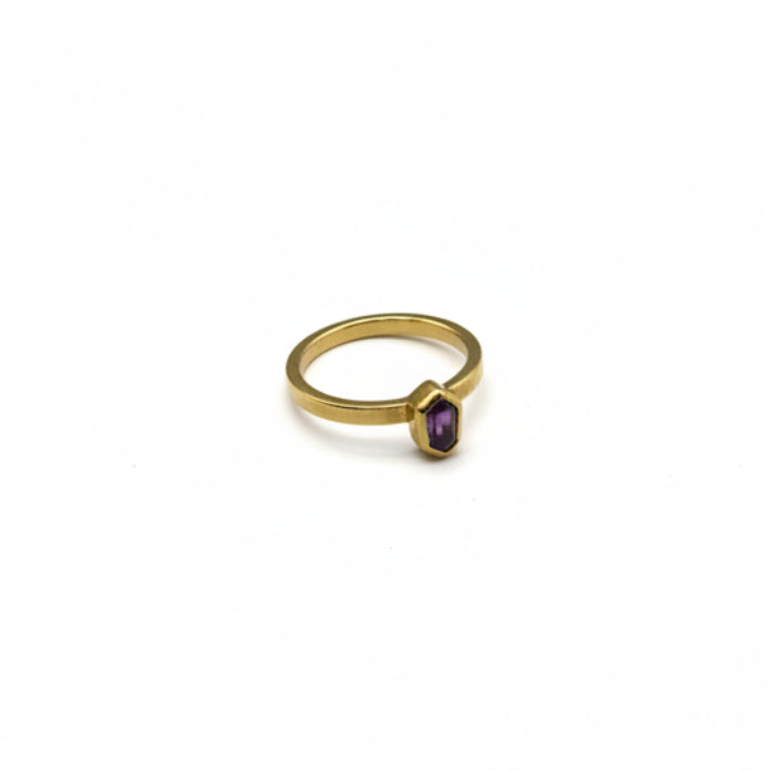 22k & 18k Gold Purple Sapphire Geometric Ring, SW26225, Sam Woehrmann
