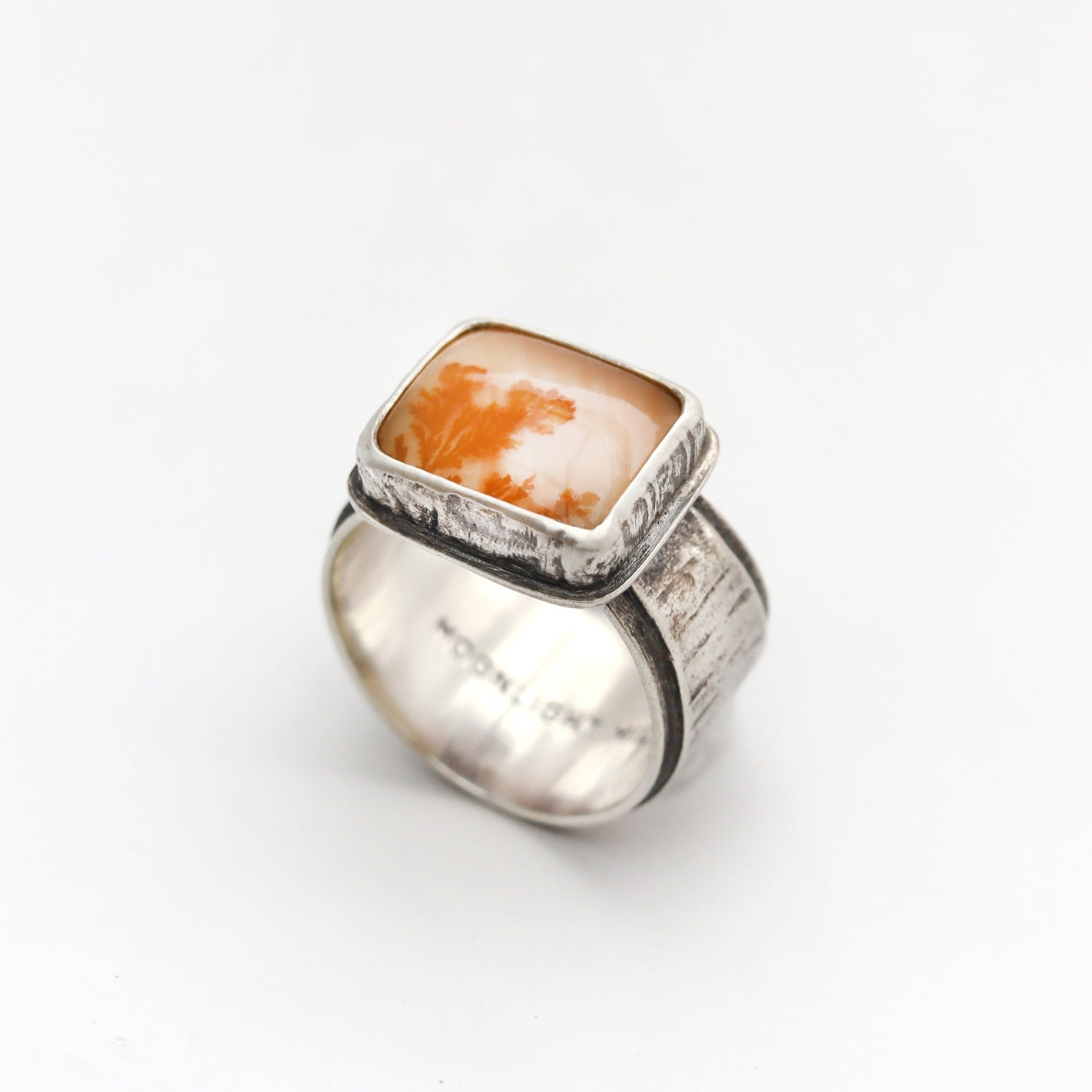 Sterling Silver Ring with Dendritic Agate, Size 6, JB255, Jessica Baskett