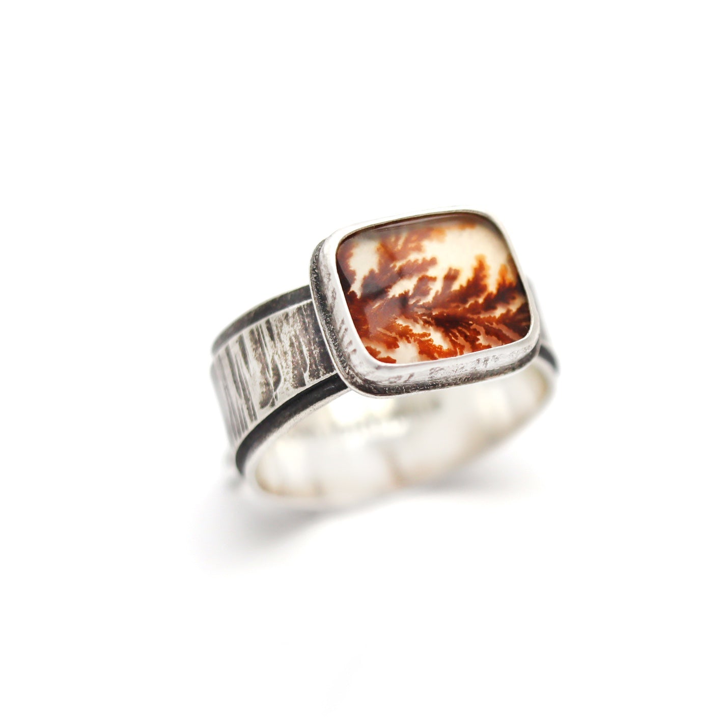 Sterling Silver Ring with Dendritic Agate, Size 10.25, JB251, Jessica Baskett