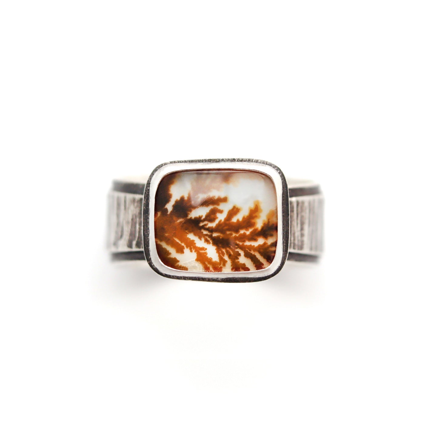 Sterling Silver Ring with Dendritic Agate, Size 10.25, JB251, Jessica Baskett