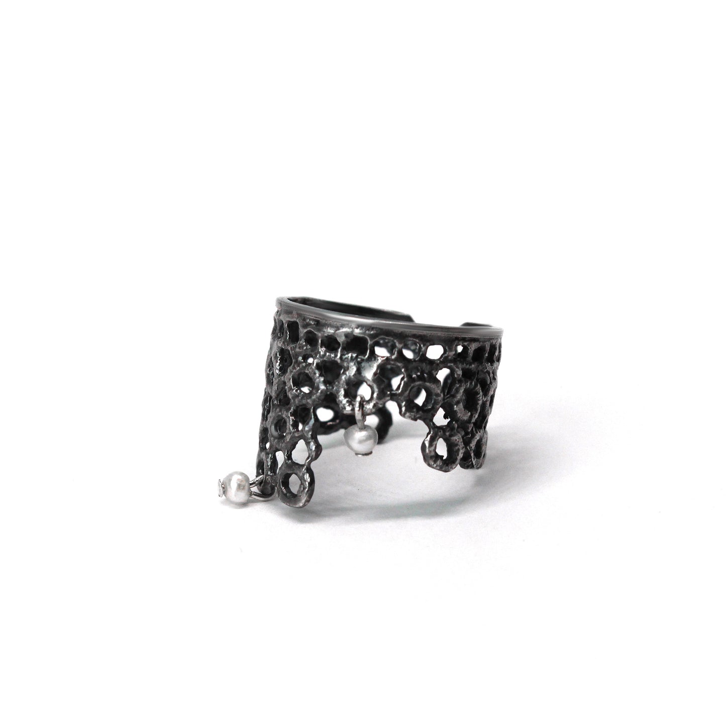 Vintage Victorian Style Lace Pearl adjustable Ring #2