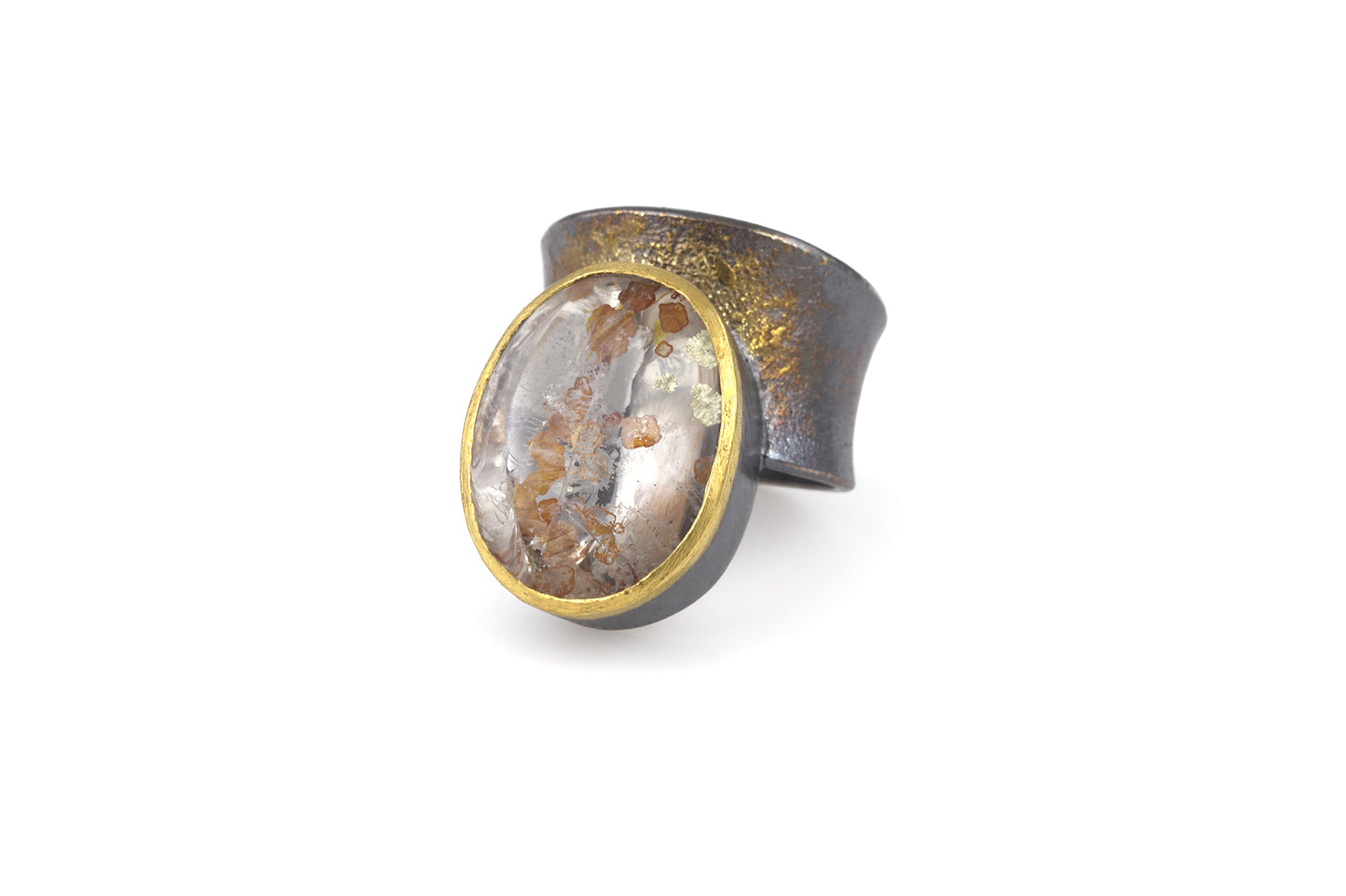 OX SS & 22kt gold Marcasite Quartz Ring, LYO174 -23055, Liaung Chung Yen