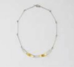 Navettes necklace with 2 gold accents