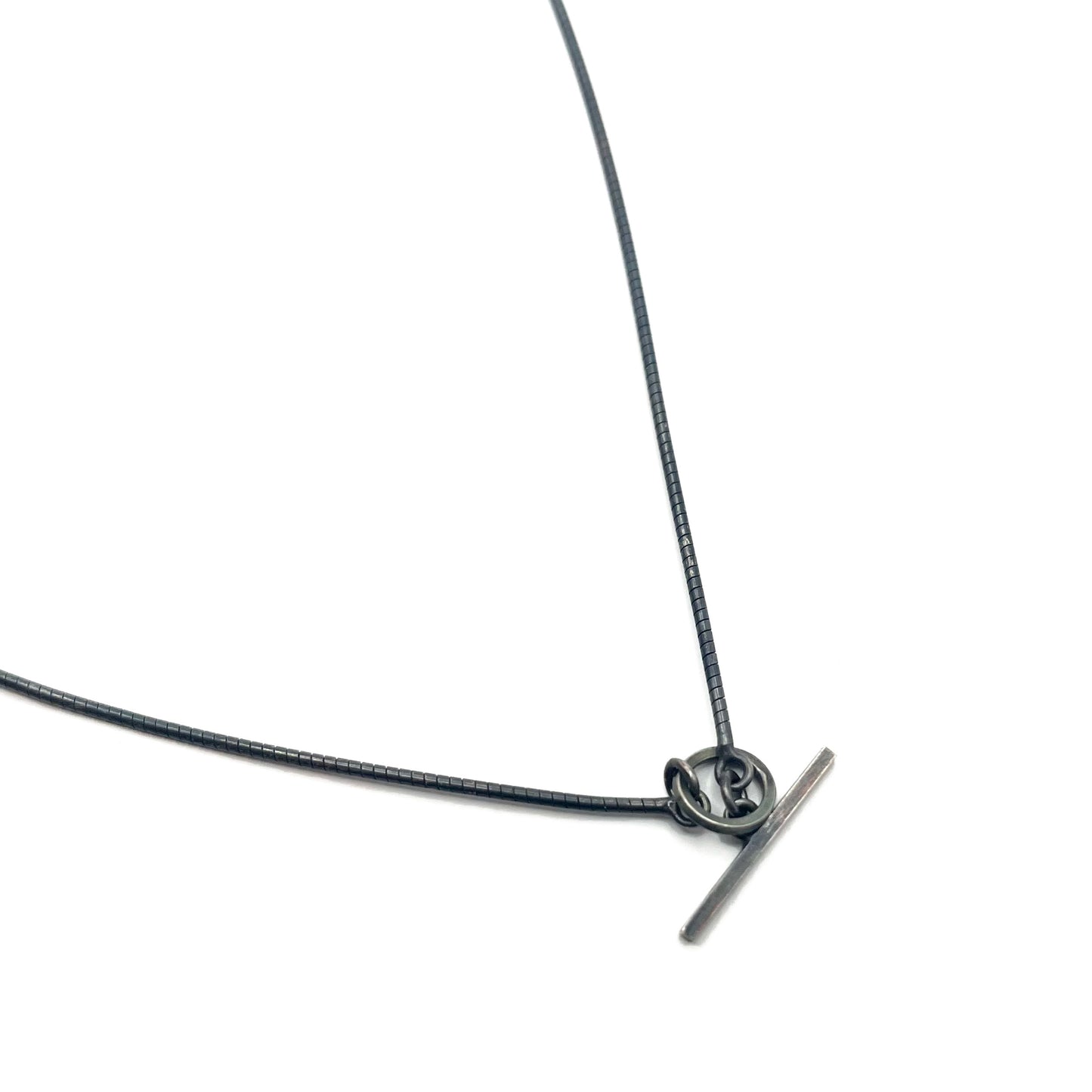 Oxidized Sterling Silver & 18kt Gold Accents "Luminous" Pendant Necklace 18'', YC-RBP24, Yu Jean Choi