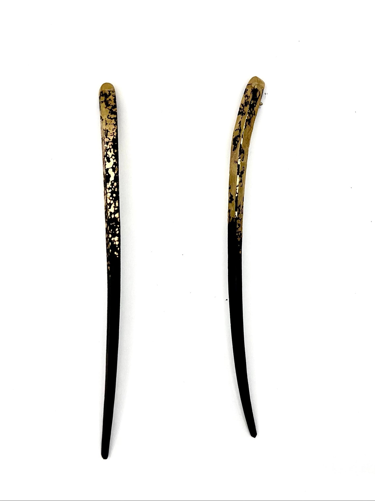 22k Gold and Iron Long Quills Earrings