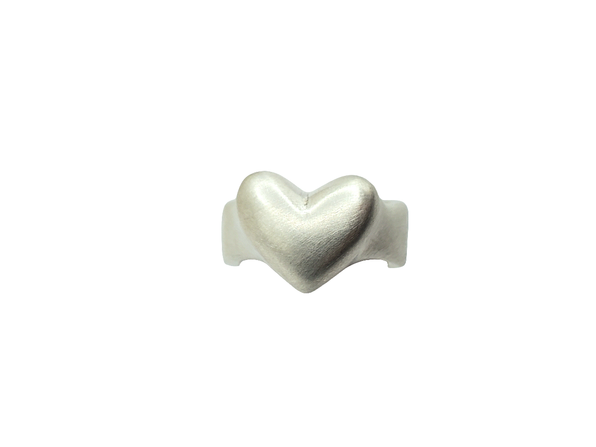 Brushed Finish Heart Ring