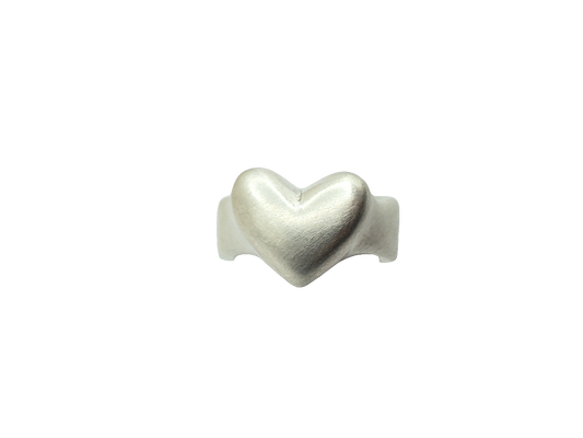 Brushed Finish Heart Ring