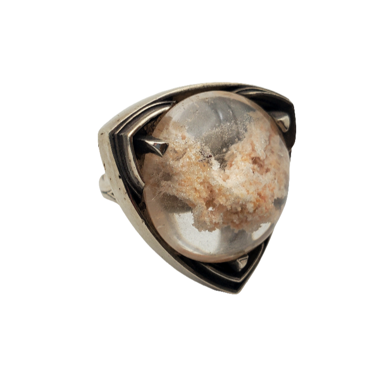 Rutilated Quartz Gothic Style Ring