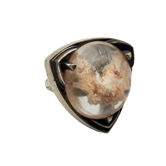 Rutilated Quartz Gothic Style Ring