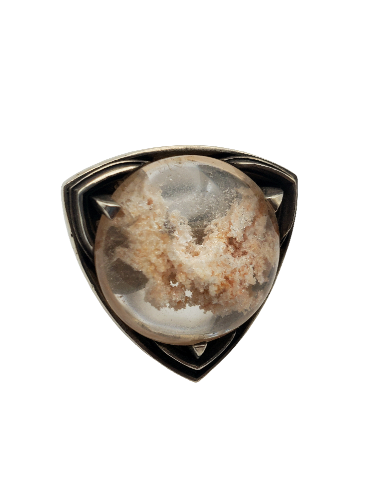 Rutilated Quartz Gothic Style Ring