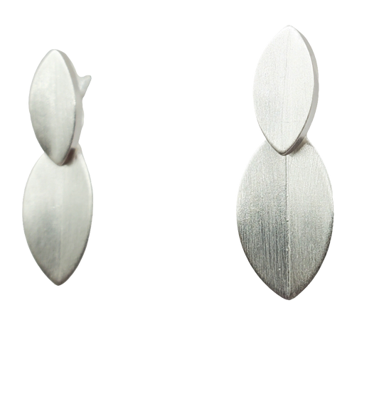 Stacked Leaf Sterling Silver Earrings
