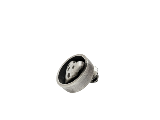 Spotted Circle Heart Pin