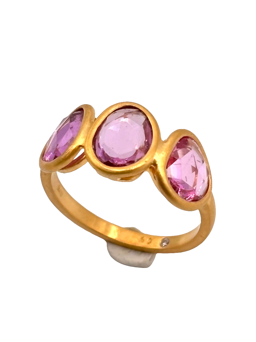 Yellow Gold Pink Sapphire Ring