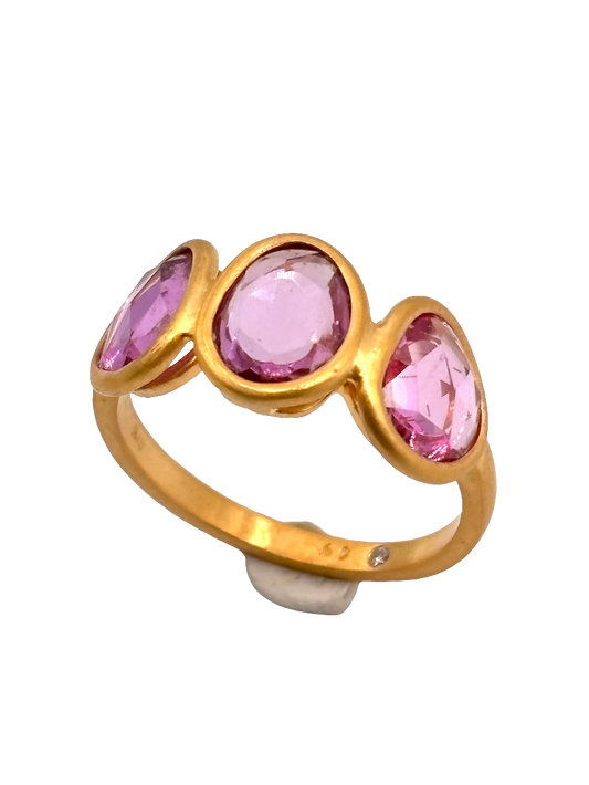 Yellow Gold Pink Sapphire Ring