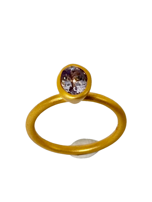 Yellow Gold Oval Blue Sapphire Ring