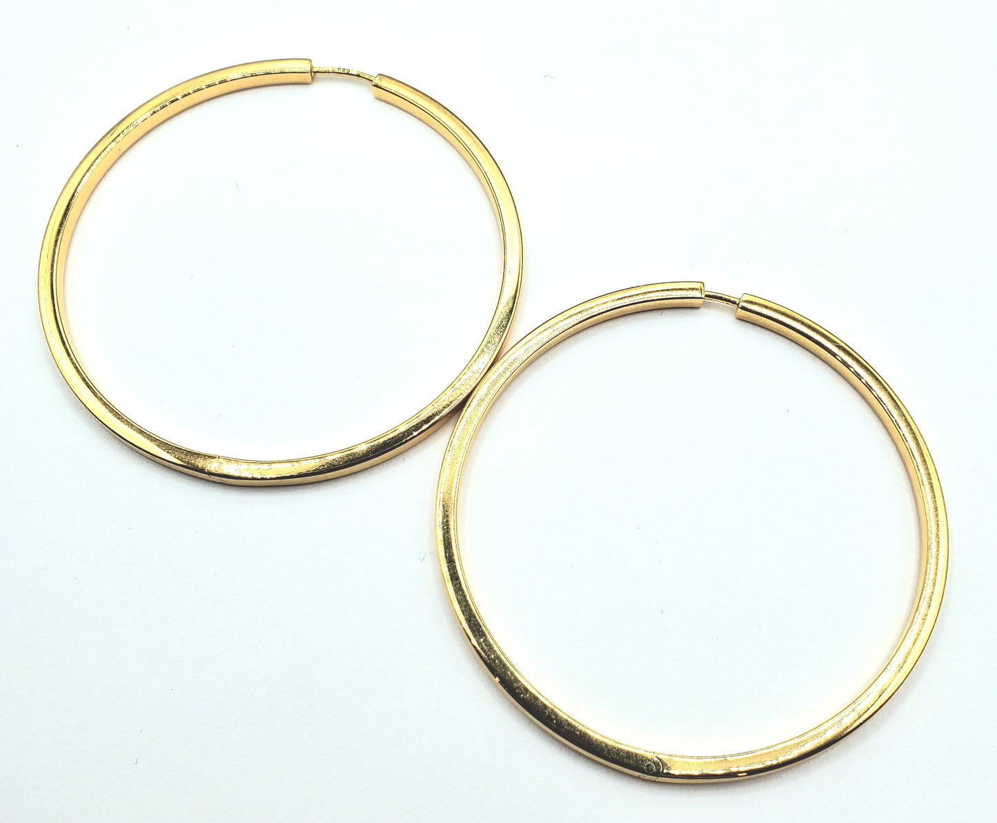 Large Flat 24kt Vermeil Hoop Earrings