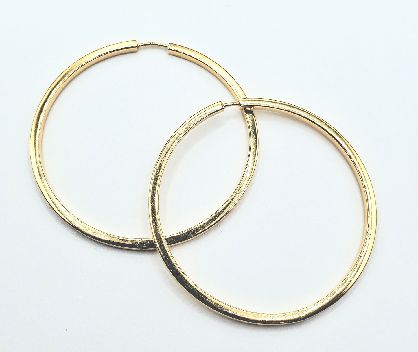 Large Flat 24kt Vermeil Hoop Earrings