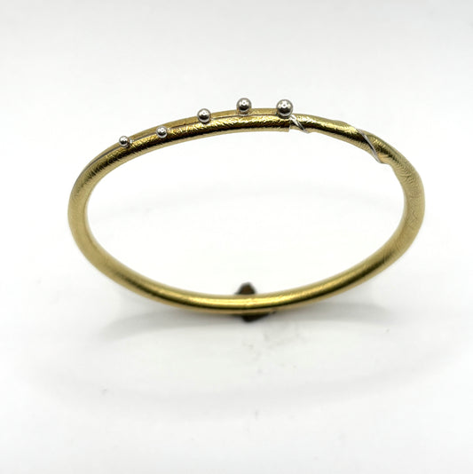 Twig Bracelet Autus Style, with 5 Sterling Silver Balls on Bimetal Bracelet, CM26-B7002